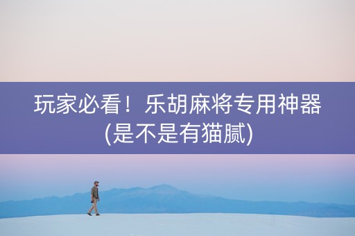 玩家必看！乐胡麻将专用神器(是不是有猫腻)