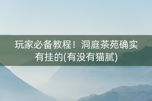 玩家必备教程！洞庭茶苑确实有挂的(有没有猫腻)