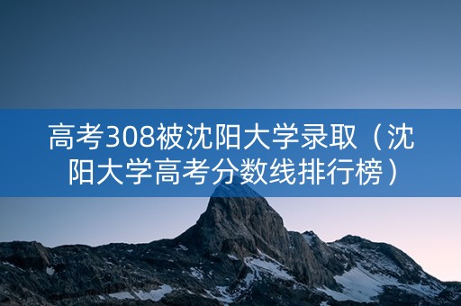 高考308被沈阳大学录取（沈阳大学高考分数线排行榜）