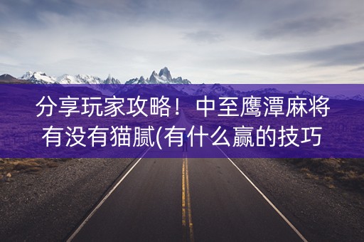 分享玩家攻略！中至鹰潭麻将有没有猫腻(有什么赢的技巧)