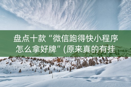 盘点十款“微信跑得快小程序怎么拿好牌”(原来真的有挂)-抖音