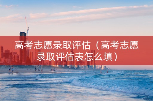 高考志愿录取评估（高考志愿录取评估表怎么填）