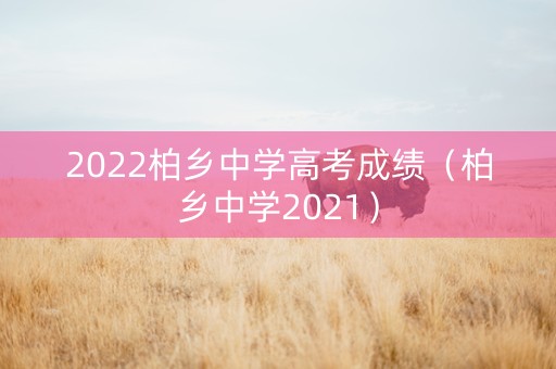 2022柏乡中学高考成绩（柏乡中学2021）