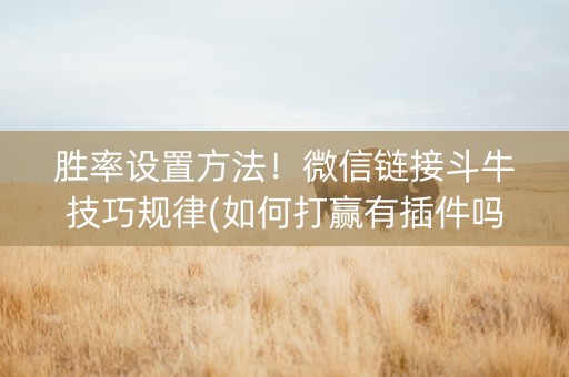 胜率设置方法！微信链接斗牛技巧规律(如何打赢有插件吗)