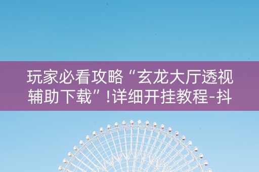 玩家必看攻略“玄龙大厅透视辅助下载”!详细开挂教程-抖音