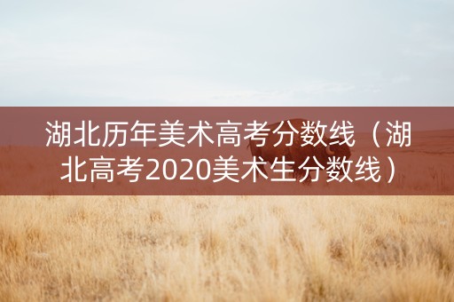 湖北历年美术高考分数线（湖北高考2020美术生分数线）