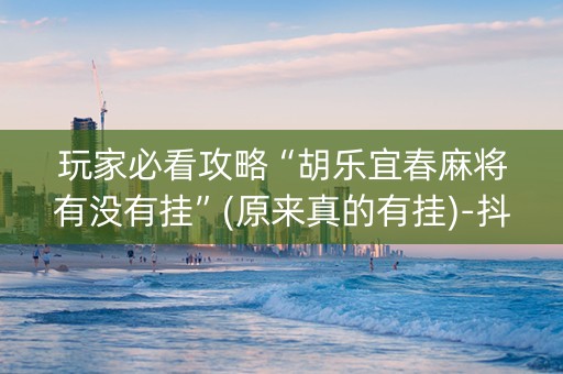 玩家必看攻略“胡乐宜春麻将有没有挂”(原来真的有挂)-抖音