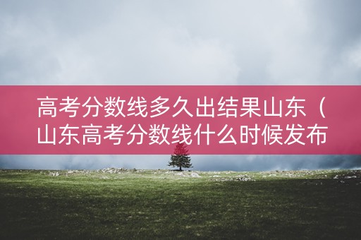 高考分数线多久出结果山东（山东高考分数线什么时候发布2020）