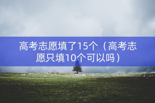 高考志愿填了15个（高考志愿只填10个可以吗）
