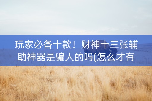 玩家必备十款！财神十三张辅助神器是骗人的吗(怎么才有好牌)