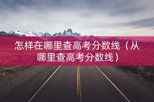 怎样在哪里查高考分数线（从哪里查高考分数线）