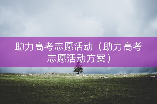 助力高考志愿活动（助力高考志愿活动方案）