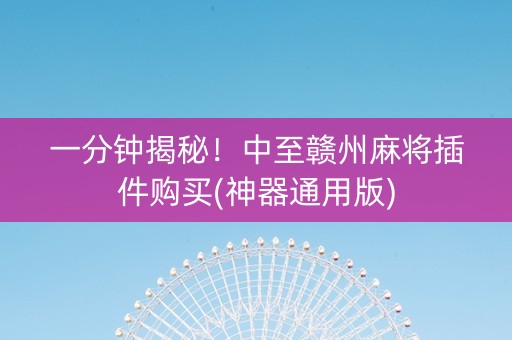一分钟揭秘！中至赣州麻将插件购买(神器通用版)