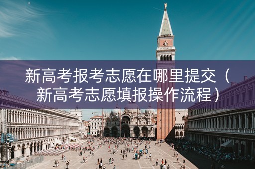 新高考报考志愿在哪里提交（新高考志愿填报操作流程）