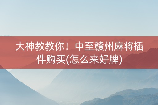 大神教教你！中至赣州麻将插件购买(怎么来好牌)