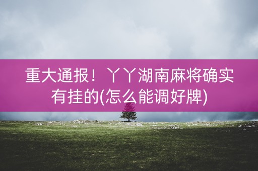 重大通报！丫丫湖南麻将确实有挂的(怎么能调好牌)