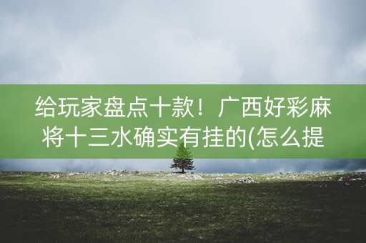 给玩家盘点十款！广西好彩麻将十三水确实有挂的(怎么提高赢牌率)