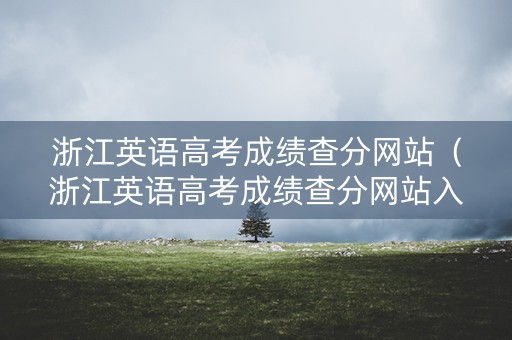 浙江英语高考成绩查分网站（浙江英语高考成绩查分网站入口）