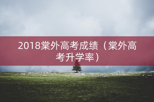 2018棠外高考成绩（棠外高考升学率）