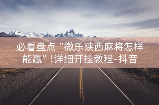必看盘点“微乐陕西麻将怎样能赢”!详细开挂教程-抖音