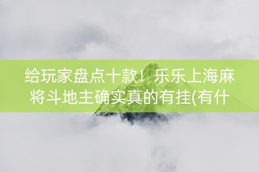 给玩家盘点十款！乐乐上海麻将斗地主确实真的有挂(有什么技巧)