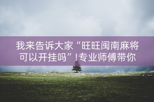 我来告诉大家“旺旺闽南麻将可以开挂吗”!专业师傅带你一起了解（详细教程）-抖音
