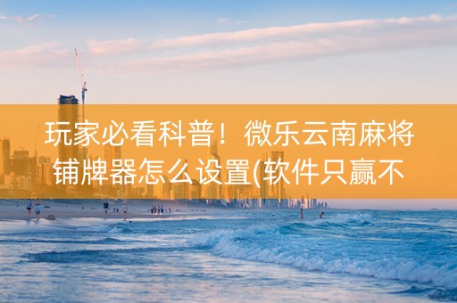 玩家必看科普！微乐云南麻将铺牌器怎么设置(软件只赢不输)