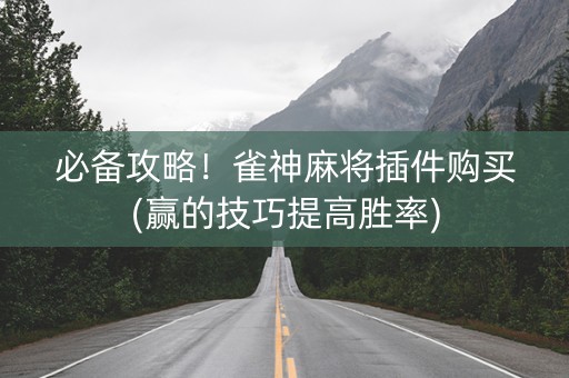 必备攻略！雀神麻将插件购买(赢的技巧提高胜率)