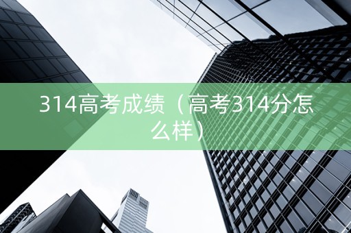 314高考成绩（高考314分怎么样）