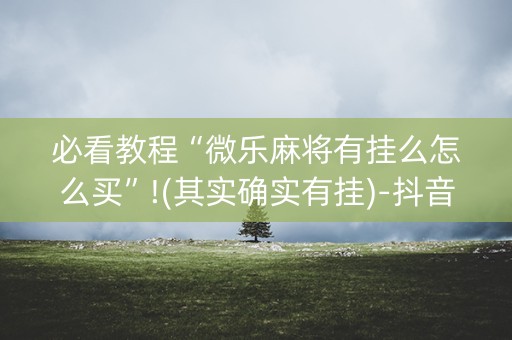 必看教程“微乐麻将有挂么怎么买”!(其实确实有挂)-抖音