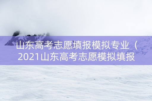 山东高考志愿填报模拟专业（2021山东高考志愿模拟填报系统）