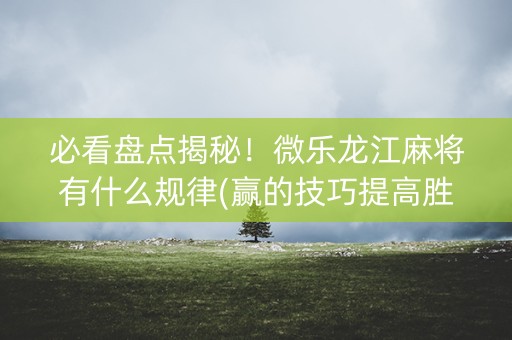 必看盘点揭秘！微乐龙江麻将有什么规律(赢的技巧提高胜率)