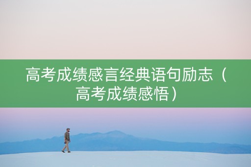 高考成绩感言经典语句励志（高考成绩感悟）