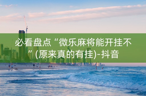 必看盘点“微乐麻将能开挂不”(原来真的有挂)-抖音