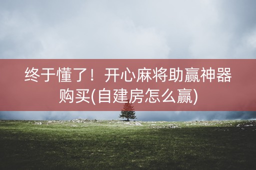 终于懂了！开心麻将助赢神器购买(自建房怎么赢)