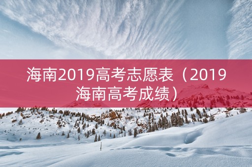 海南2019高考志愿表（2019海南高考成绩）
