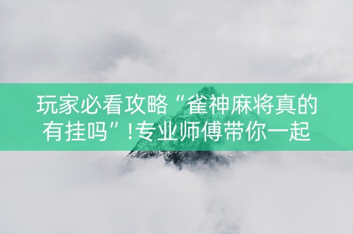 玩家必看攻略“雀神麻将真的有挂吗”!专业师傅带你一起了解（详细教程）-抖音