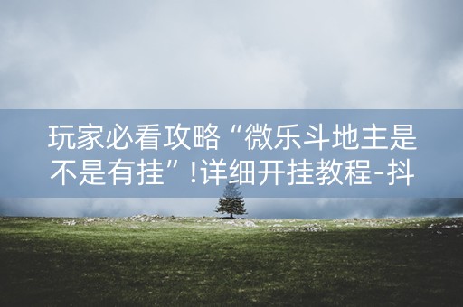 玩家必看攻略“微乐斗地主是不是有挂”!详细开挂教程-抖音