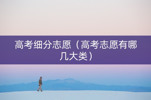 高考细分志愿（高考志愿有哪几大类）