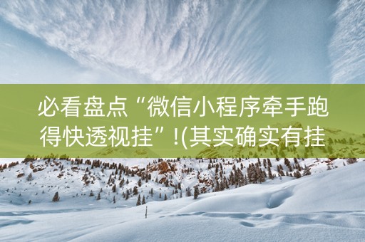 必看盘点“微信小程序牵手跑得快透视挂”!(其实确实有挂)-抖音