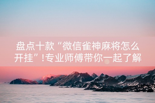 盘点十款“微信雀神麻将怎么开挂”!专业师傅带你一起了解（详细教程）-抖音