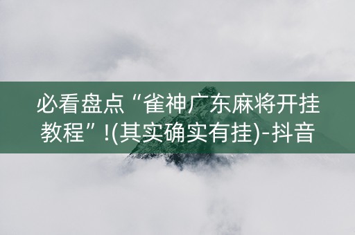 必看盘点“雀神广东麻将开挂教程”!(其实确实有挂)-抖音