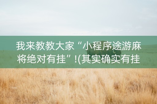 我来教教大家“小程序途游麻将绝对有挂”!(其实确实有挂)-抖音