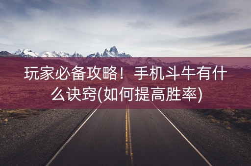 玩家必备攻略！手机斗牛有什么诀窍(如何提高胜率)