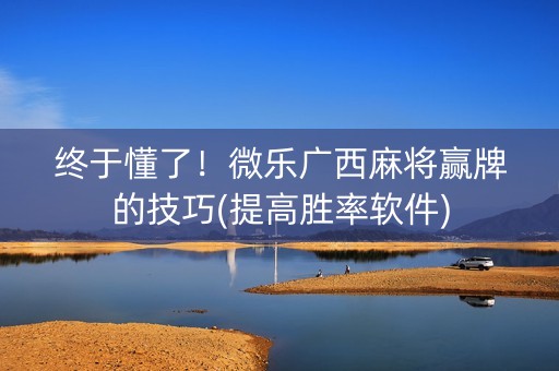 终于懂了！微乐广西麻将赢牌的技巧(提高胜率软件)