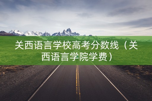 关西语言学校高考分数线（关西语言学院学费）
