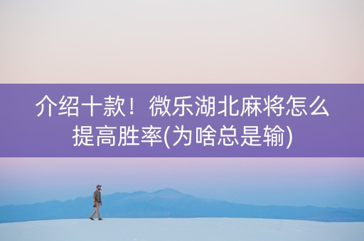 介绍十款！微乐湖北麻将怎么提高胜率(为啥总是输)