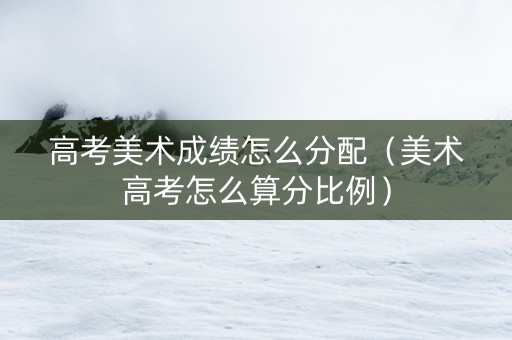 高考美术成绩怎么分配（美术高考怎么算分比例）