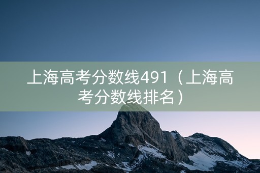 上海高考分数线491（上海高考分数线排名）