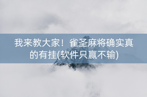 我来教大家！雀圣麻将确实真的有挂(软件只赢不输)